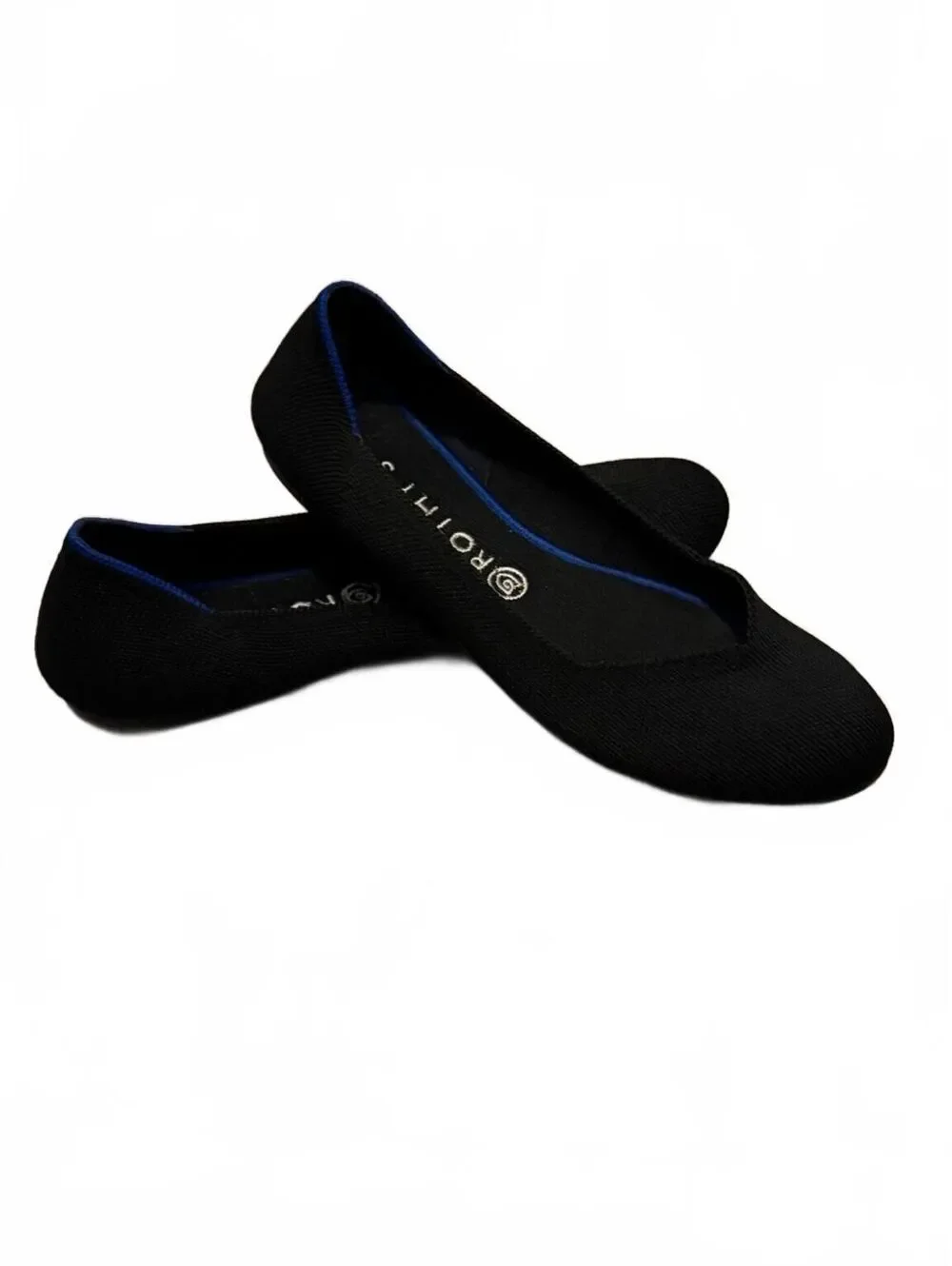 Rothy’s Women’s Black and Blue Knit Slip-On Ballet Flats Shoes Size W11